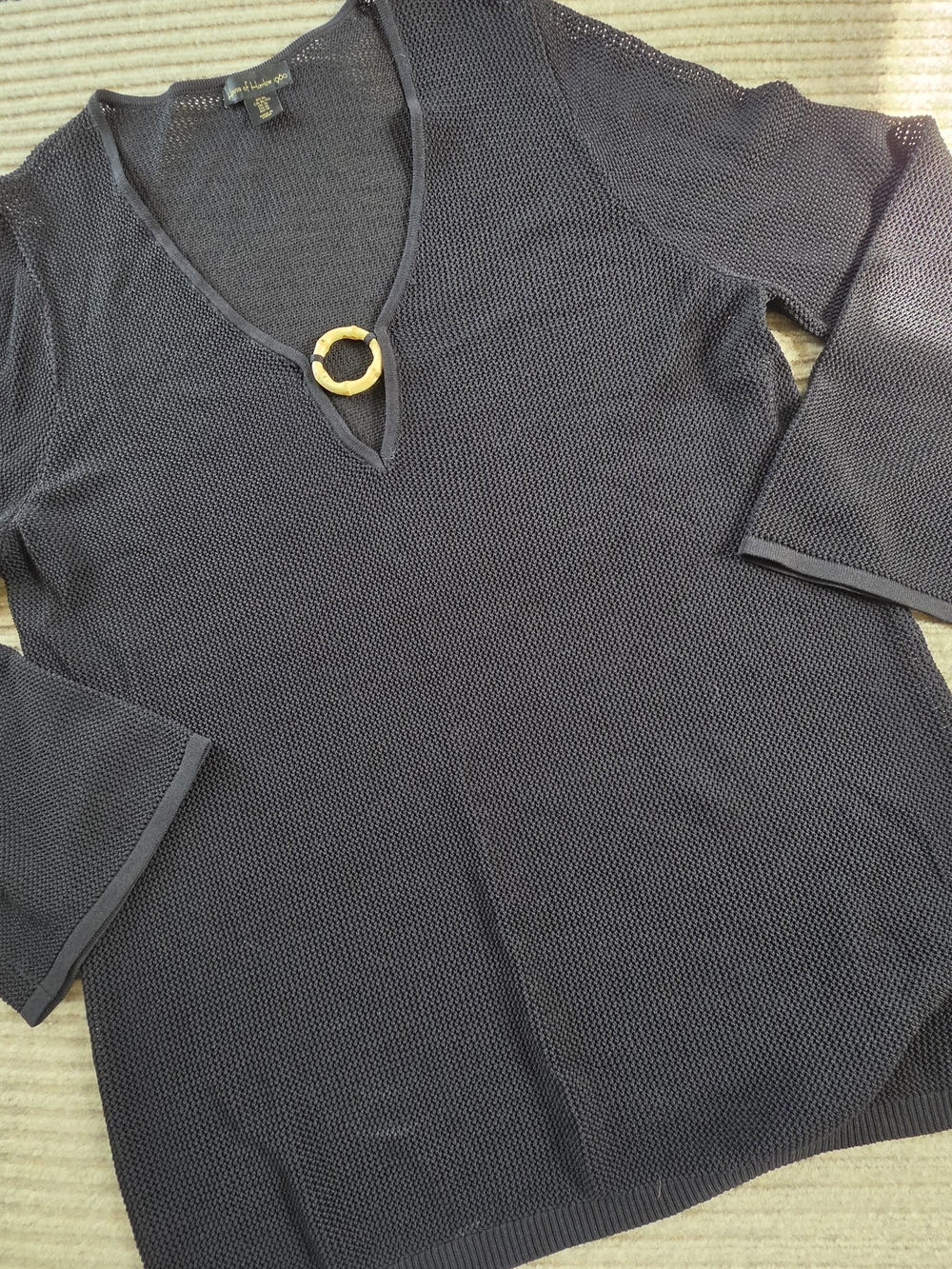 House of Harlow 1960 Women's Tunic Beach Pullover Swim Cover Black XL